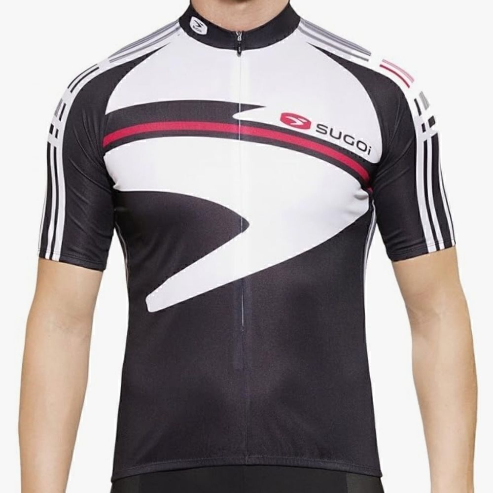 Nwt Sugoi Icon Jersey Cycling Bike Shirt white black red Men's size large